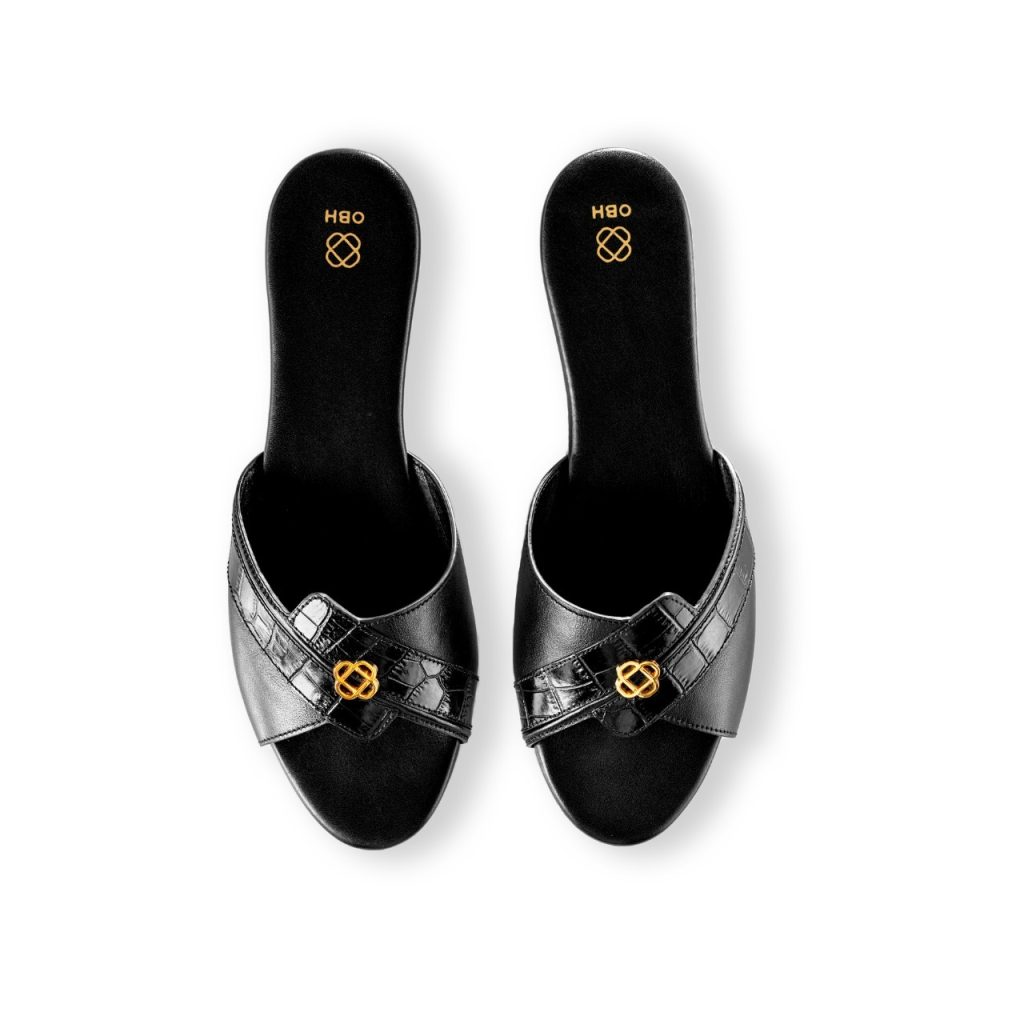 Buy OBH Ladies Sandal 7 Model Black Croc Color Online in UAE | OBH ...
