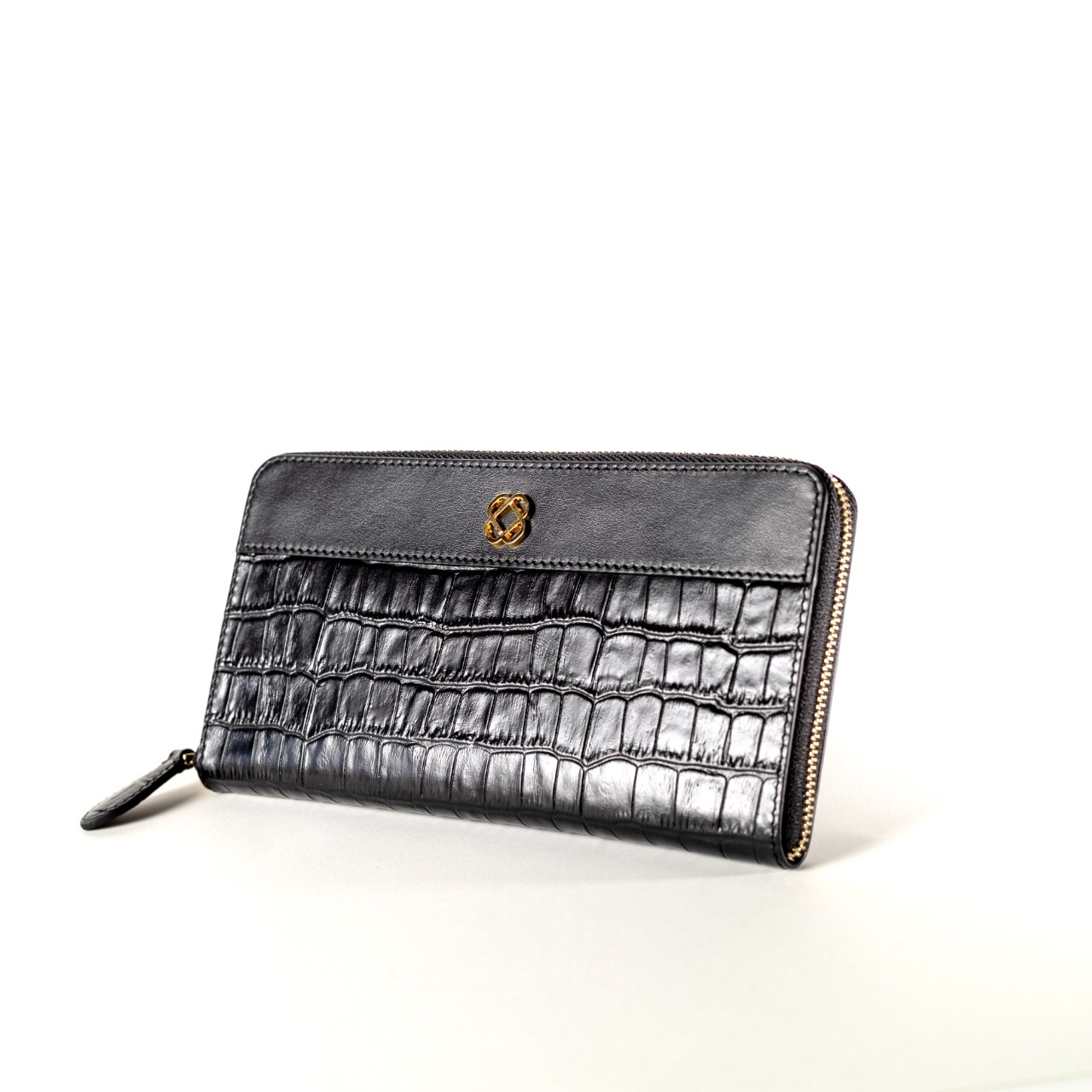 Buy OBH Ladies Long Wallet with Zipper Black Croc Color Online in UAE ...