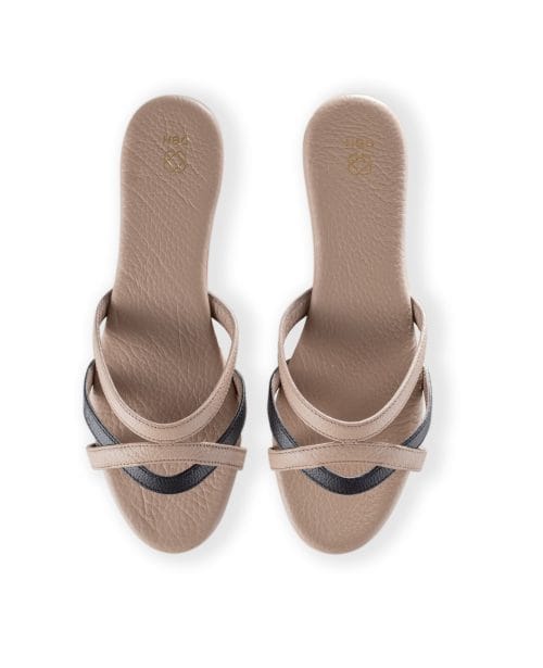 OBH Ladies Sandal 2 Model Black/Beige Color