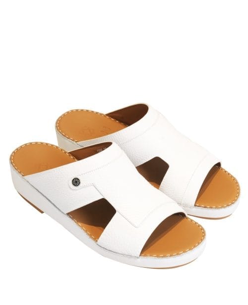 صندل رجالي OBH موديل 32 نعال إماراتي باللون الأبيض الفيروتي