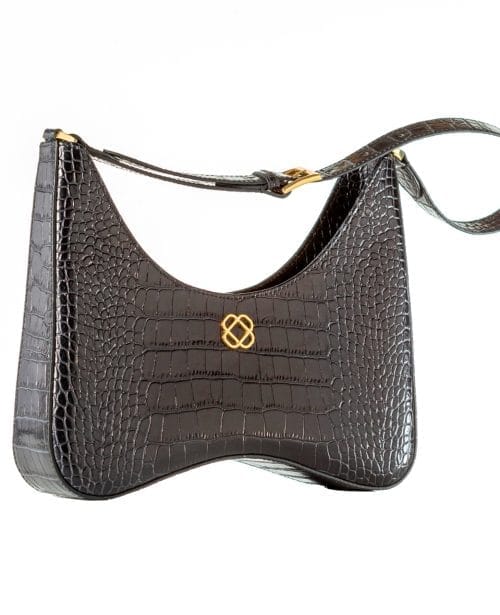 حقيبة يد نسائية موديل 8 باللون الأسود كروك