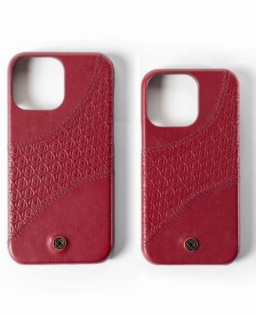 IPhone 13 Pro Max Leather Case Model D2 - Maroon