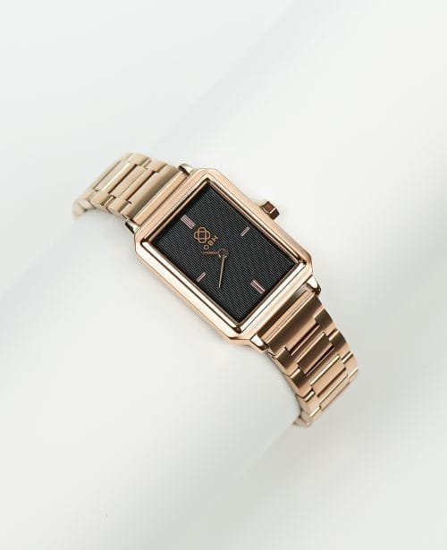 OBH Ladies Watch Stainless Steel Rose Gold and Black