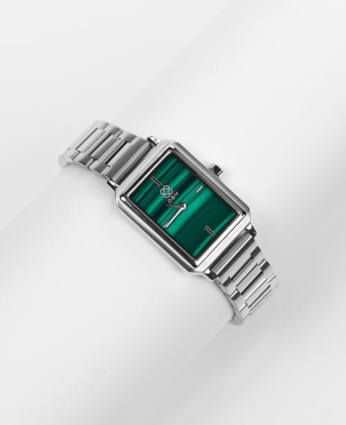 OBH Ladies Watch Stainless Steel Silver and Green