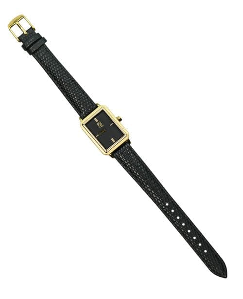 OBH Ladies Watch Genuine Leather Black and Gold