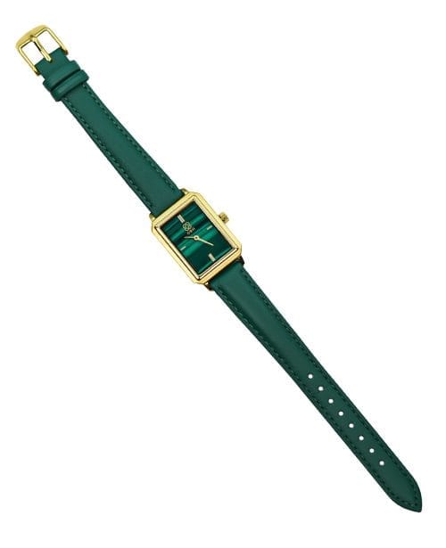 OBH Ladies Watch Genuine Leather Green and Gold