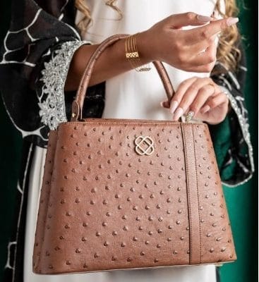 Ostrich Ladies Bag Large Size Brown