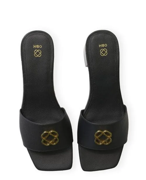 Flexi Women's Leather Sandals – Decorative Embellishment With Adjustable Ankle Strap, Black, Size 26.5 Cm - View #12