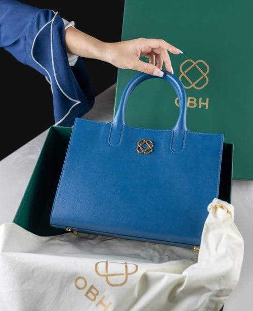 Ladies Top Handle Bag Saffano Blue