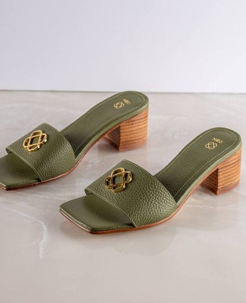 Ladies Sandal With Heels Model 4 Green