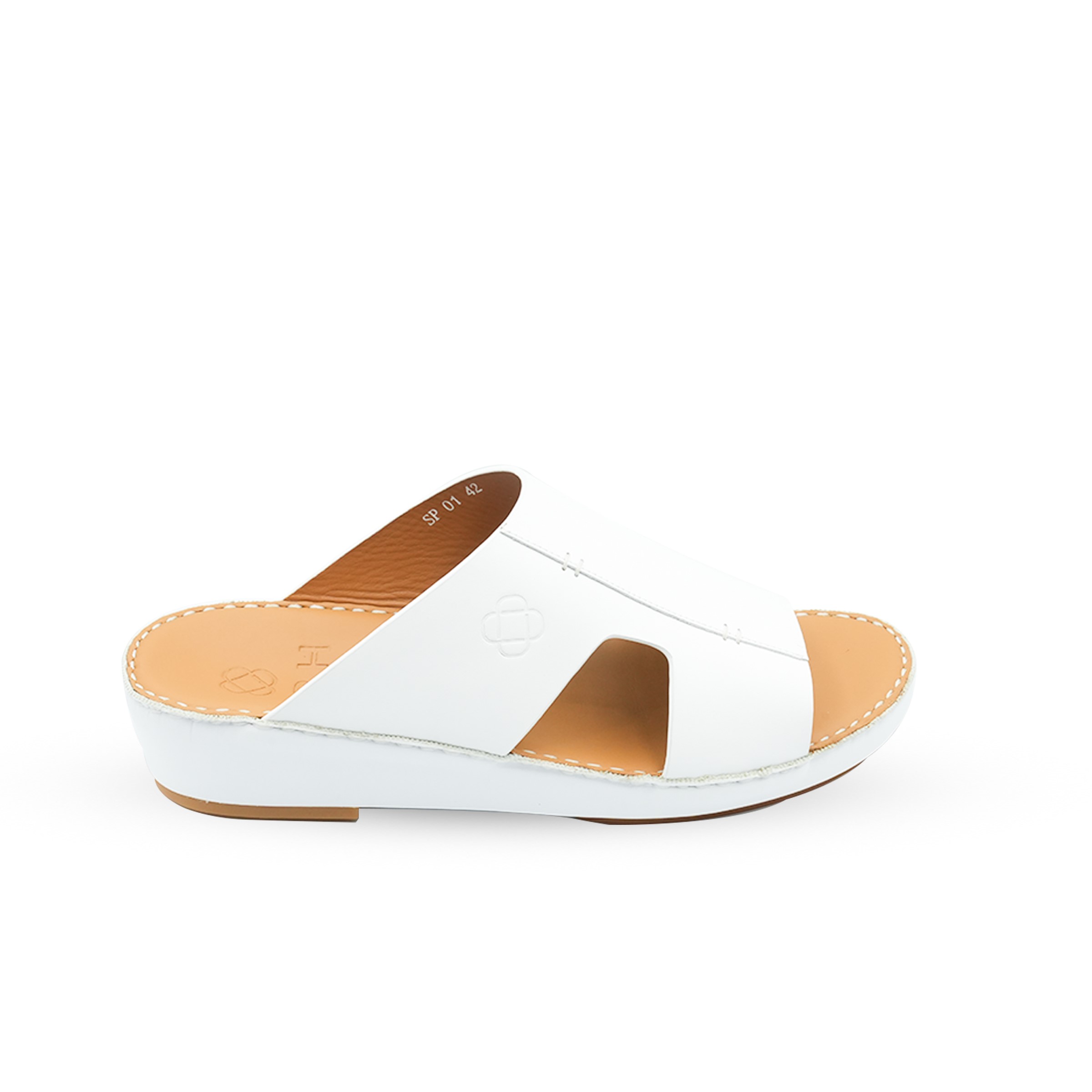OBH Men Sandals SP 1 Model Plain Nappa White OBH Men Sandals SP 1 Model Plain Nappa White - Image 2