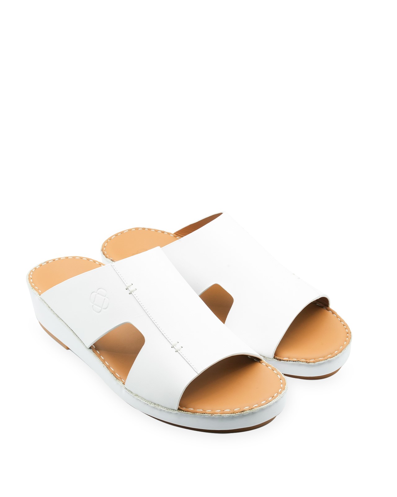 OBH Men Sandals SP 1 Model Plain Nappa White OBH Men Sandals SP 1 Model Plain Nappa White